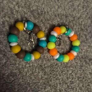 Colorful Beaded Kids Keychain Set